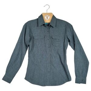 Magellan Outdoors Women XS Fishing Shirt Gray Long Sleeve Vented Hiking